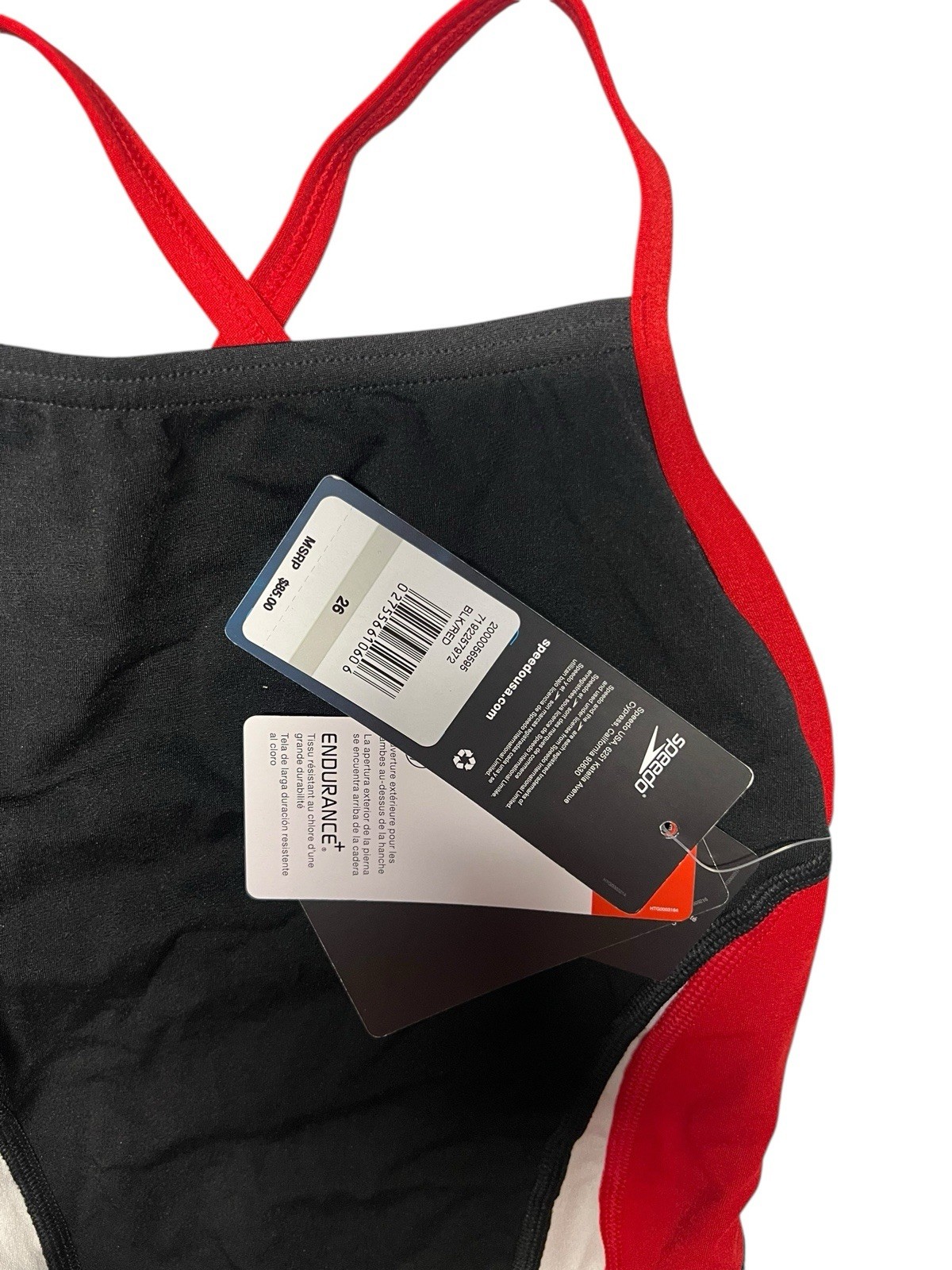 New With Tags Speedo Endurance+ Competition Racing Suit Womens 26 Crossback