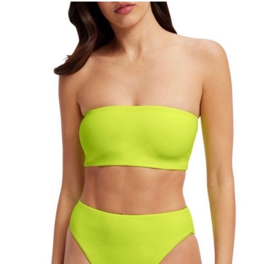Good American Bandeau Bikini Top 5XL Electric Lime Neon Strapless Swim GSW0766