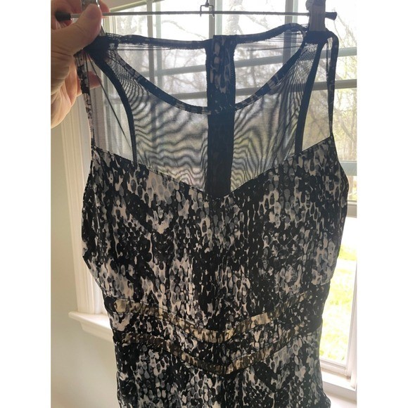 Aqua Green Womens Snakeskin Mesh High Neck One Piece Swimsuit Black White Medium