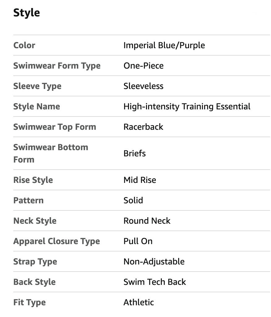 US 32 Arena Women’s Performance Hyperflow Solid Tech Back Swimsuit Imperial Blue