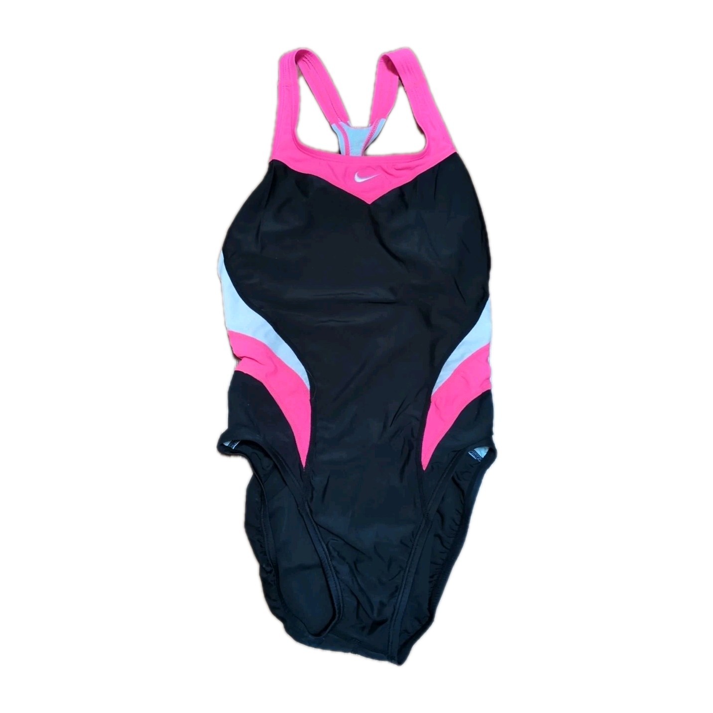 Nike Swim Victory Pink/Black Power Back Tank One Piece Swimsuit 34/ Women’s 8