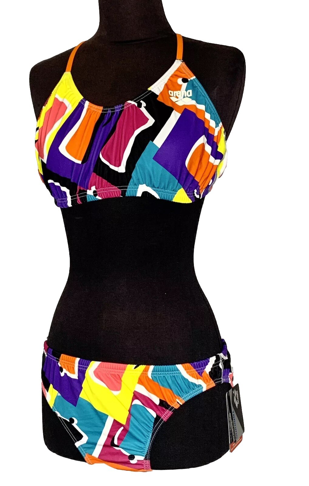 ARENA SWIMSUIT TRAINING BIKINI SET WOMEN’S SIZE 40 COLOR BLOCK