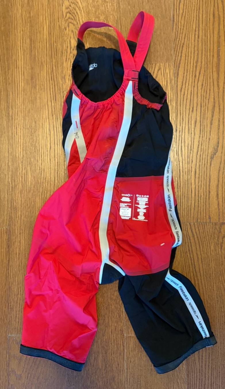 Speedo LZR Racer Elite 2 Kneeskin Sz 26 Womens Closed Back Swim Red/Black