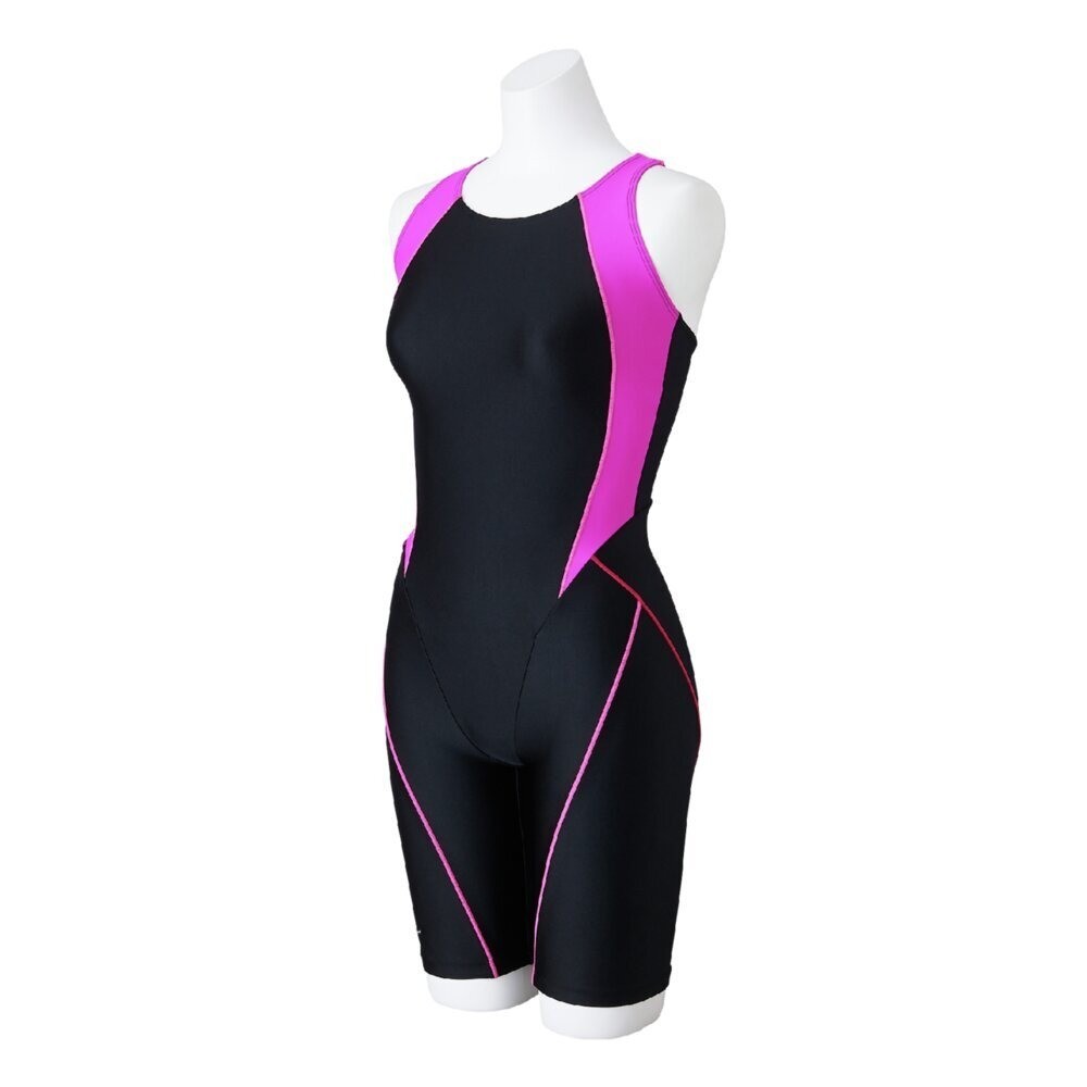 Mizuno Women’s Swim Fitness All-in-One Swimsuit Two-Tone Design Black/Pink 2025