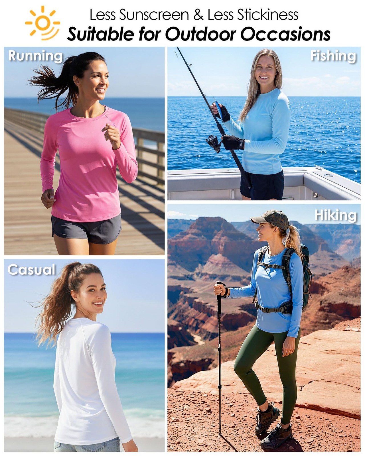 Boladeci Women’s Sun Shirts UPF 50+ UV Protection Rash Guard Long Sleeve Swim…