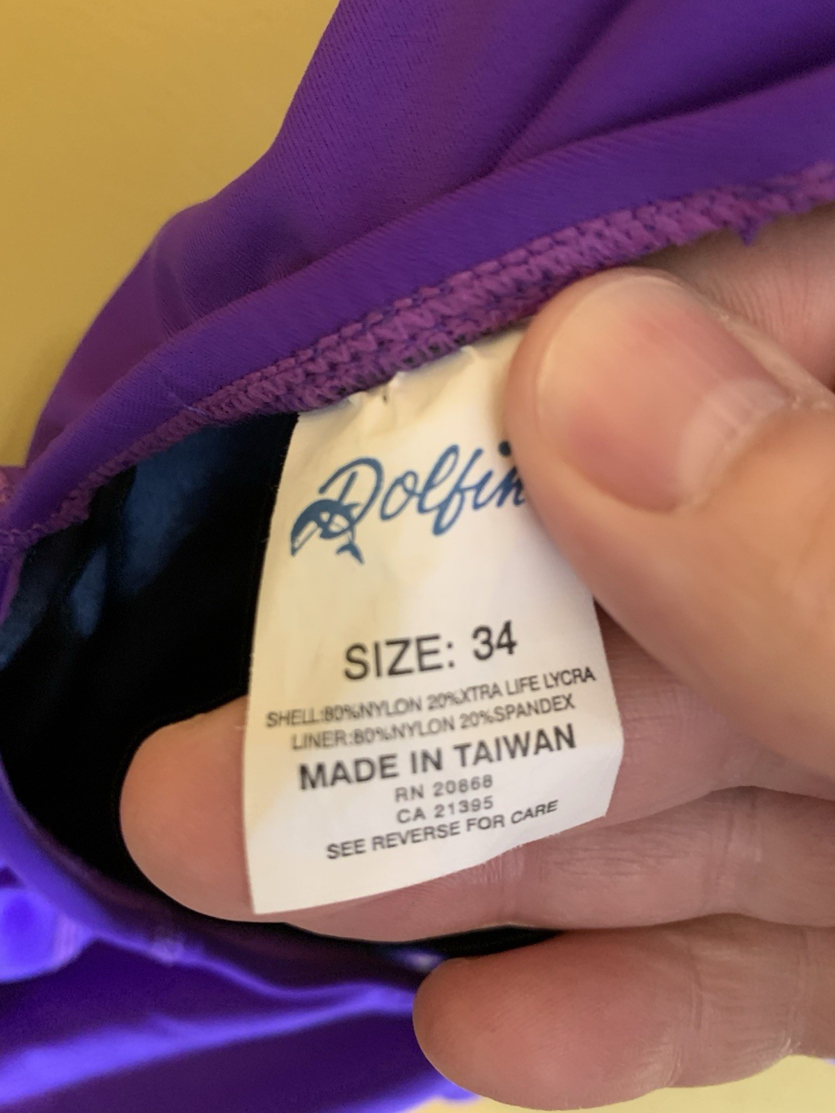 Purple Dolfin cute One Piece competitive Swimsuit Size 32 (Womens S/Kids L)