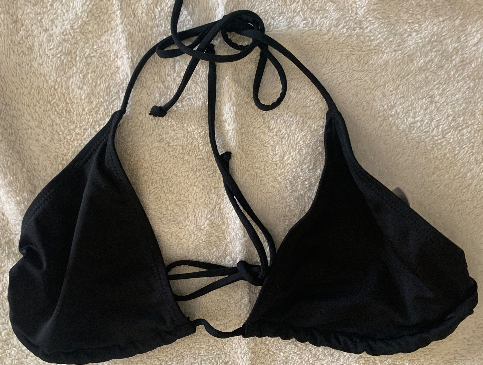 Women Bikini Set Summer Beach Swimwear Swimsuit White Bottom M Black Top L New