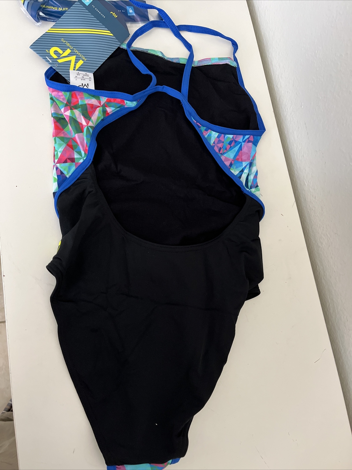 Size 32 Michael Phelps Racing Swim Suit Aqua Infinity Tech! Women Chrystal READ!