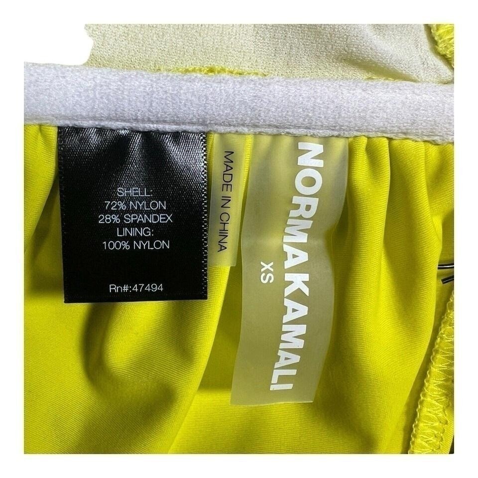 Norma Kamali Bikini Top XS Acid Yellow Swim Bra NWT Nylon Spandex