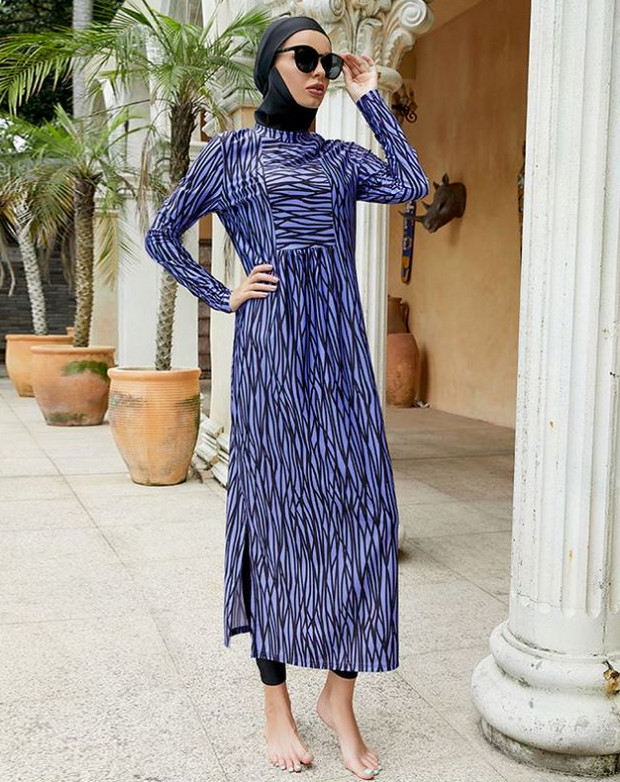 Muslim Women Long Dress Cover Up Swimsuits Islamic Modest Swimwear Beach Burkini