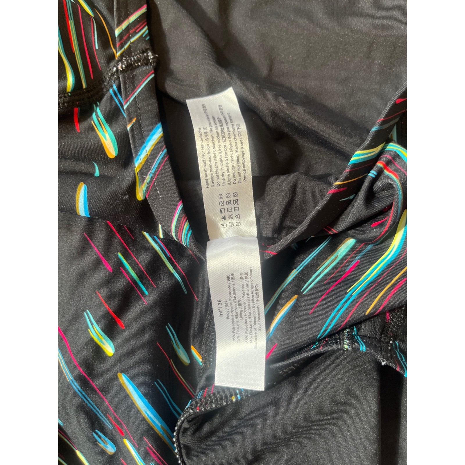 Syrokan Dreamy Streamer One Piece Swimsuit Multicolor Athletic Keyhole Back 36