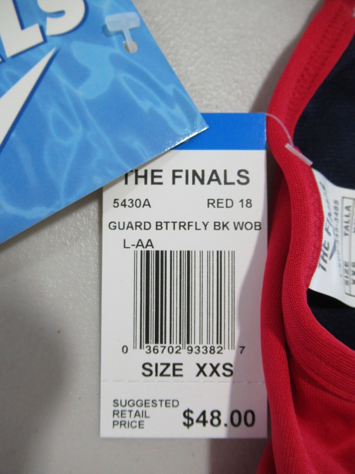 TYR The Finals GUARD BTTRFLY Foil Size XXS Red *NWT*