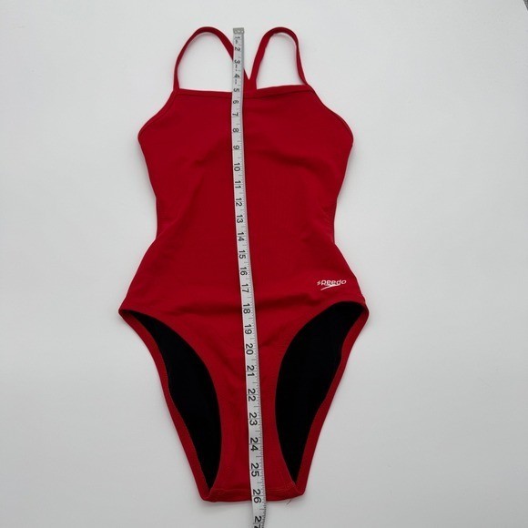 Speedo Endurance Lite Red One Piece Swimsuit Cross Back Competitive Swim Size 28