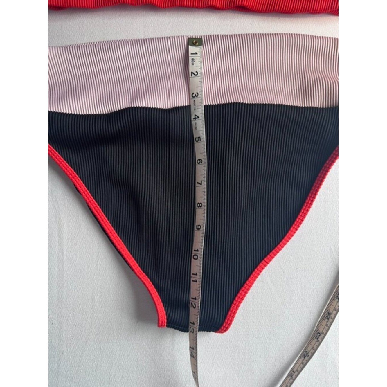 Two-Piece Bikini Set ribbed sporty color block pink black orange high waist