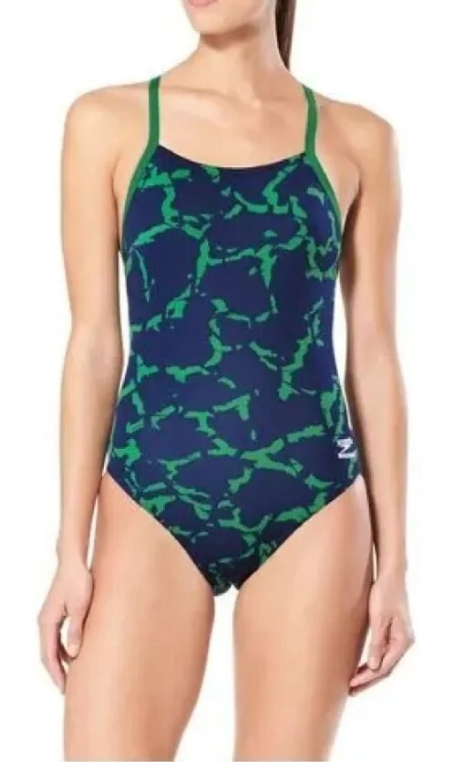 Speedo YOUTH WOMENS SIZE 22 Endurance+ Flyback Competition Swimsuit Wrack It Up