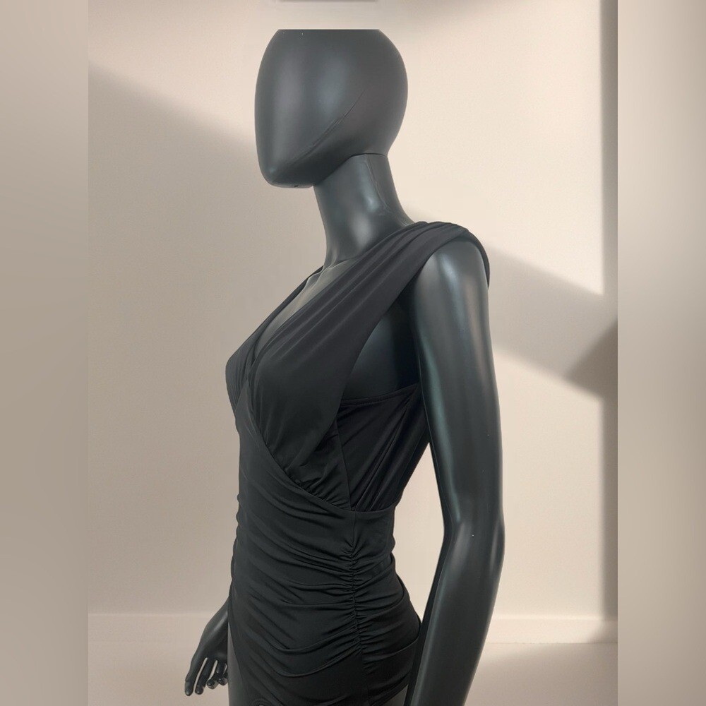 Express Body Contour Stretch dark black sleeveless swimsuit Womens Size M