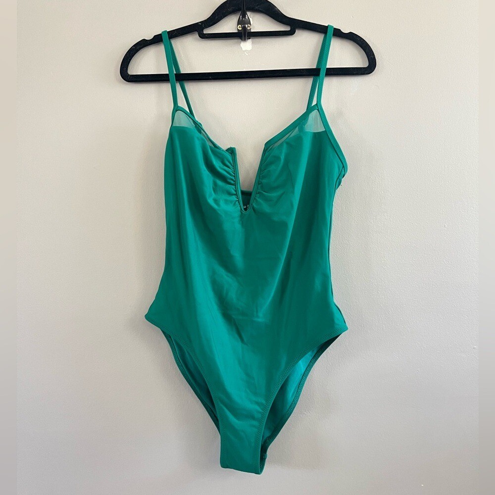 Aerie Mesh V- Wire One Piece Swim – Green Size Small