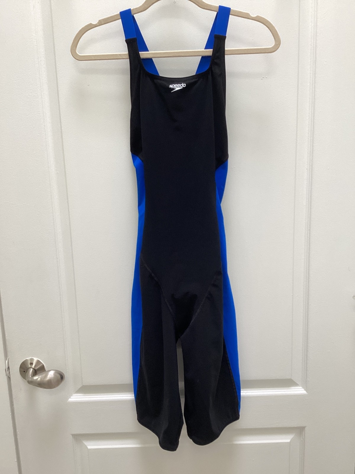 SPEEDO Power Plus Kneeskin, Competitive Racing Swimwear Black & Blue, size 14/40