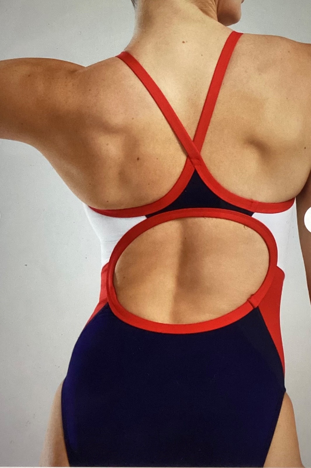 TYR Diamondfit Swimsuit Womens XL (38 ) Red / White Navy Blue Patriotic NWT