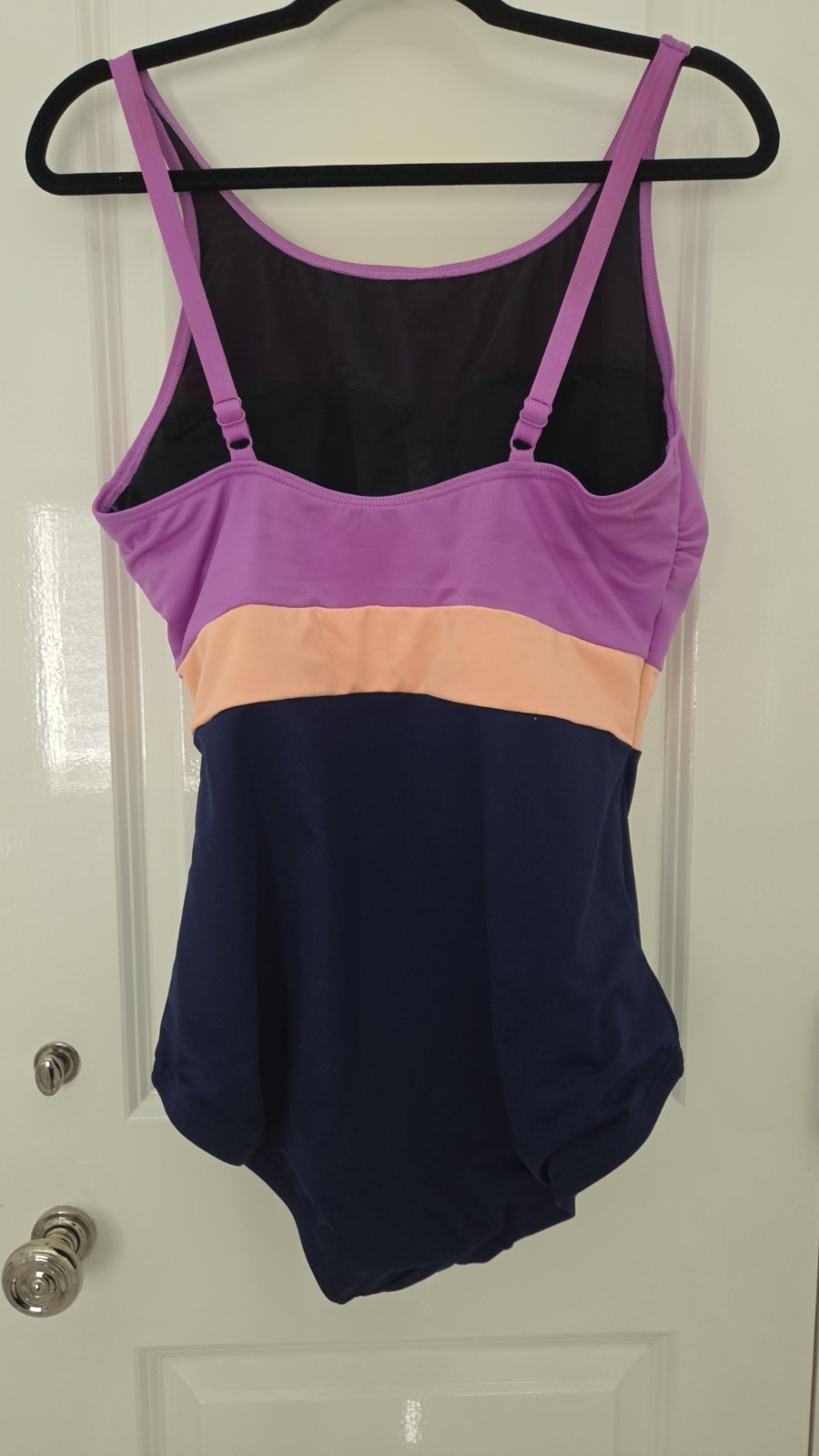 Size 16 Women’s TYR One-Piece Bathing Suit: Purple/Peach/Navy swimsuit