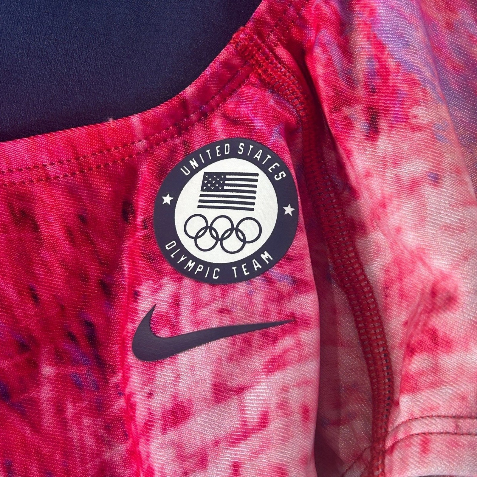 Nike Hydrastrong USA Olympic Team One Piece Swimsuit Pink Marble NESSE034 Sz 38