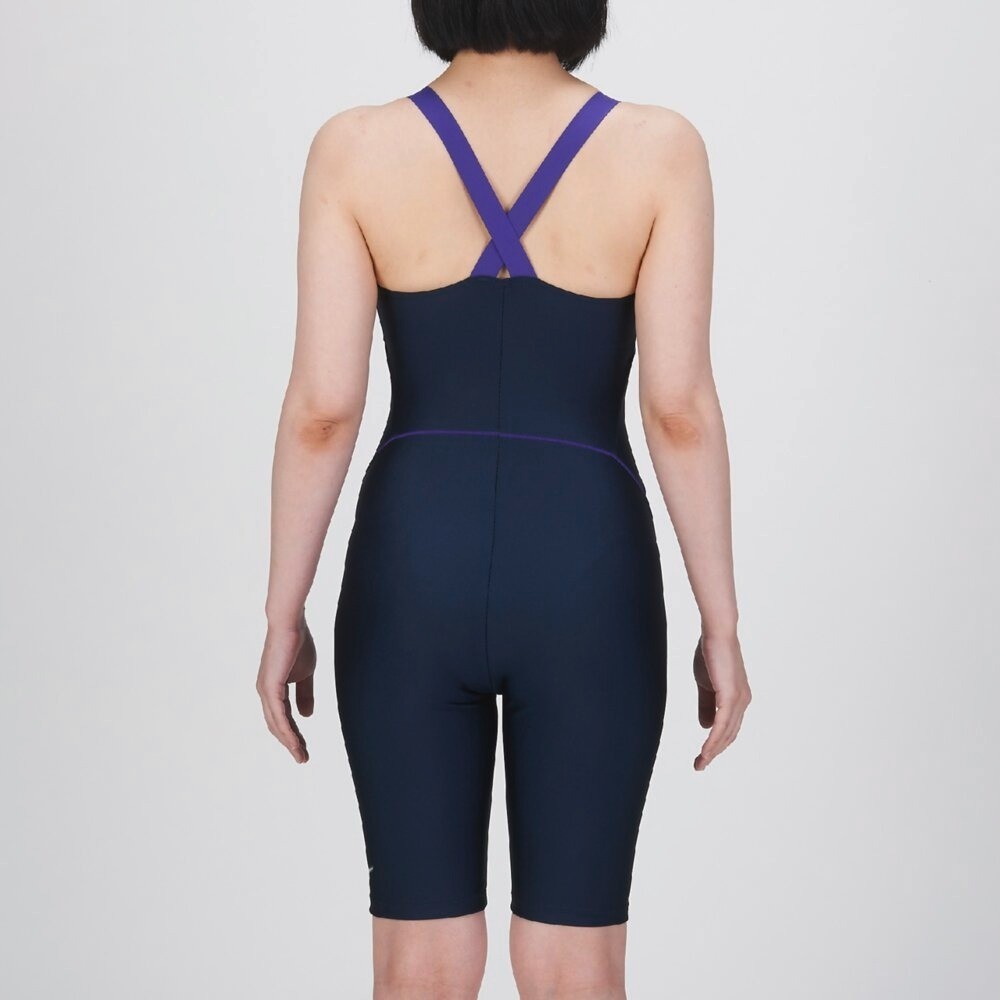 Mizuno Women’s Stroke ONE Swim Fitness All-in-One Suit N2JGC33185 Navy/Lavender