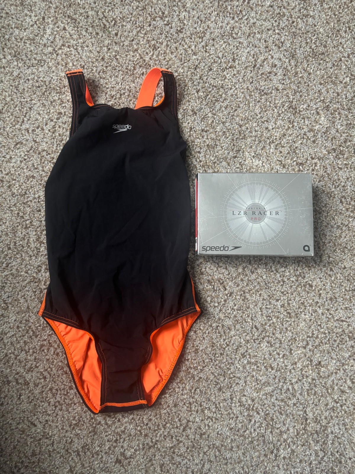 Speedo LZR Racer Pro, BRAND NEW, COLOR BLK/ORANGE, SIZE 32