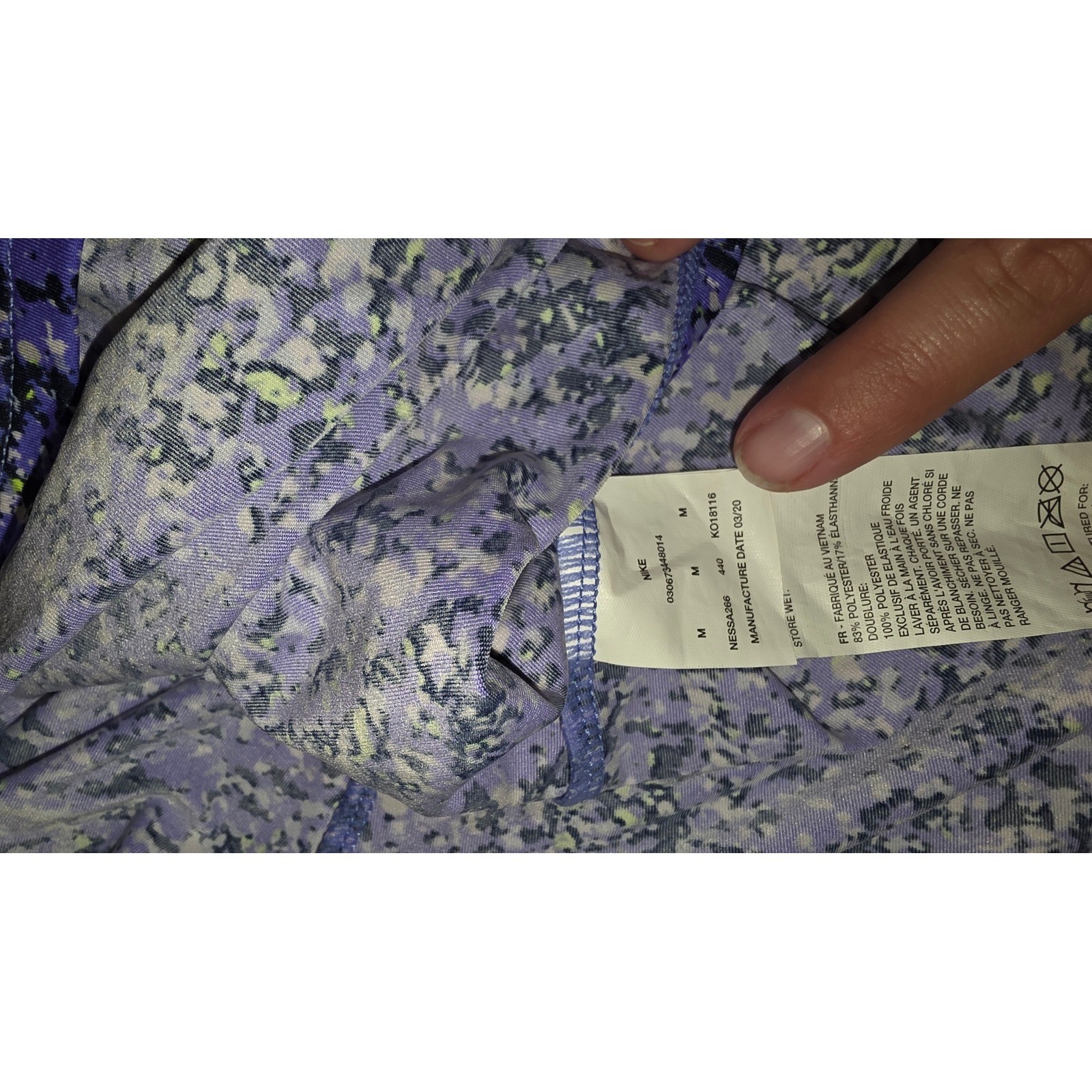 Nike Women’s Purple Floral Print Swim Tank Top with Crossback Straps Size M