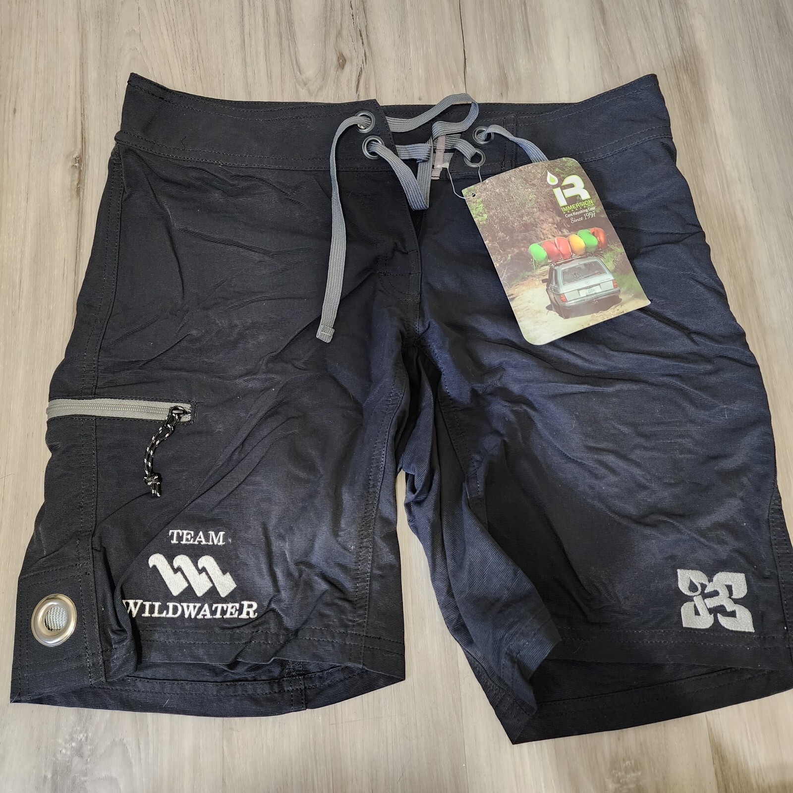 Immersion Research Guide Black Paddle Board Kayak Shorts Drawstring Women Sz 8