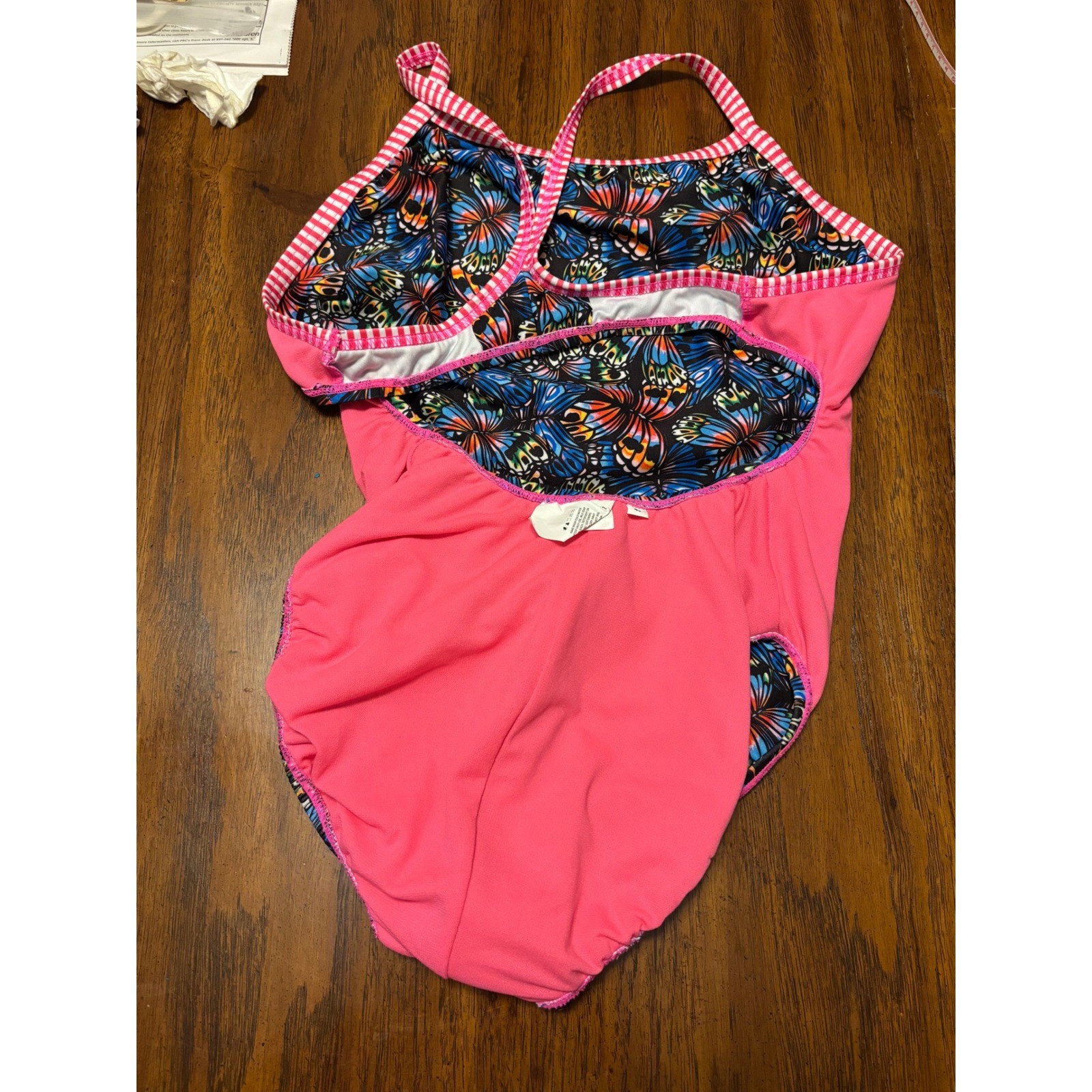 Dolfin Uglies Butterfly Print One Piece Swimsuit Multicolor Training Size 40