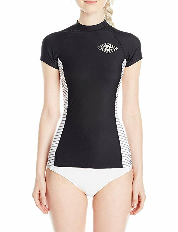 Billabong Black Surf Fit Short Sleeve Rashguard Wetsuit L18032 Women’s Size M