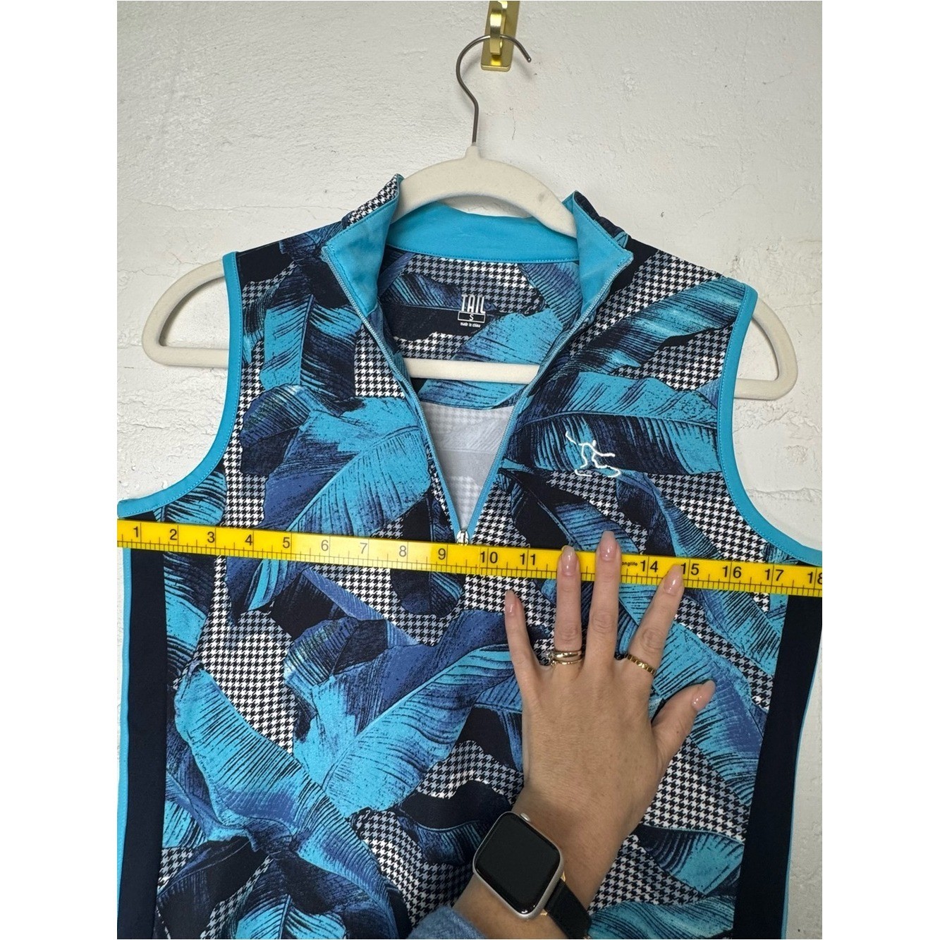 Tail Sleeveless Belicia Fusion Dress banana leaf print zip Golf Tennis Sporty S