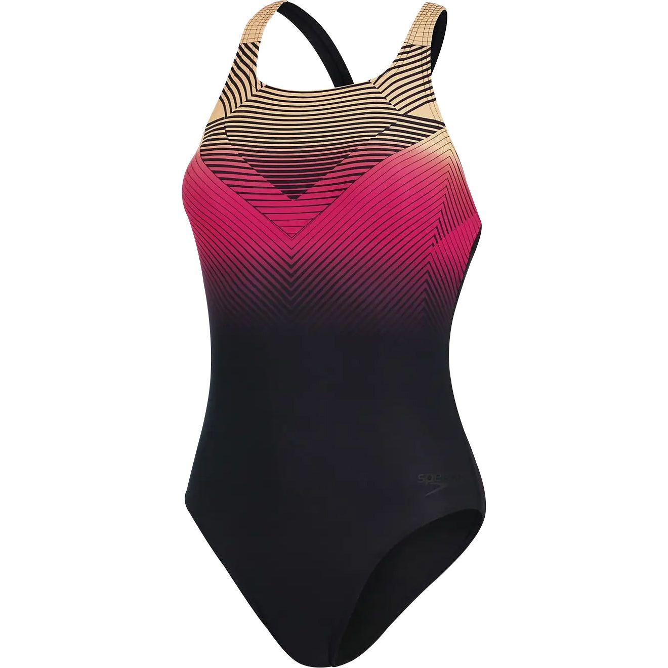 Speedo Digital Placement Medalist Womens Swimsuit Black Swimming Lined Ladies