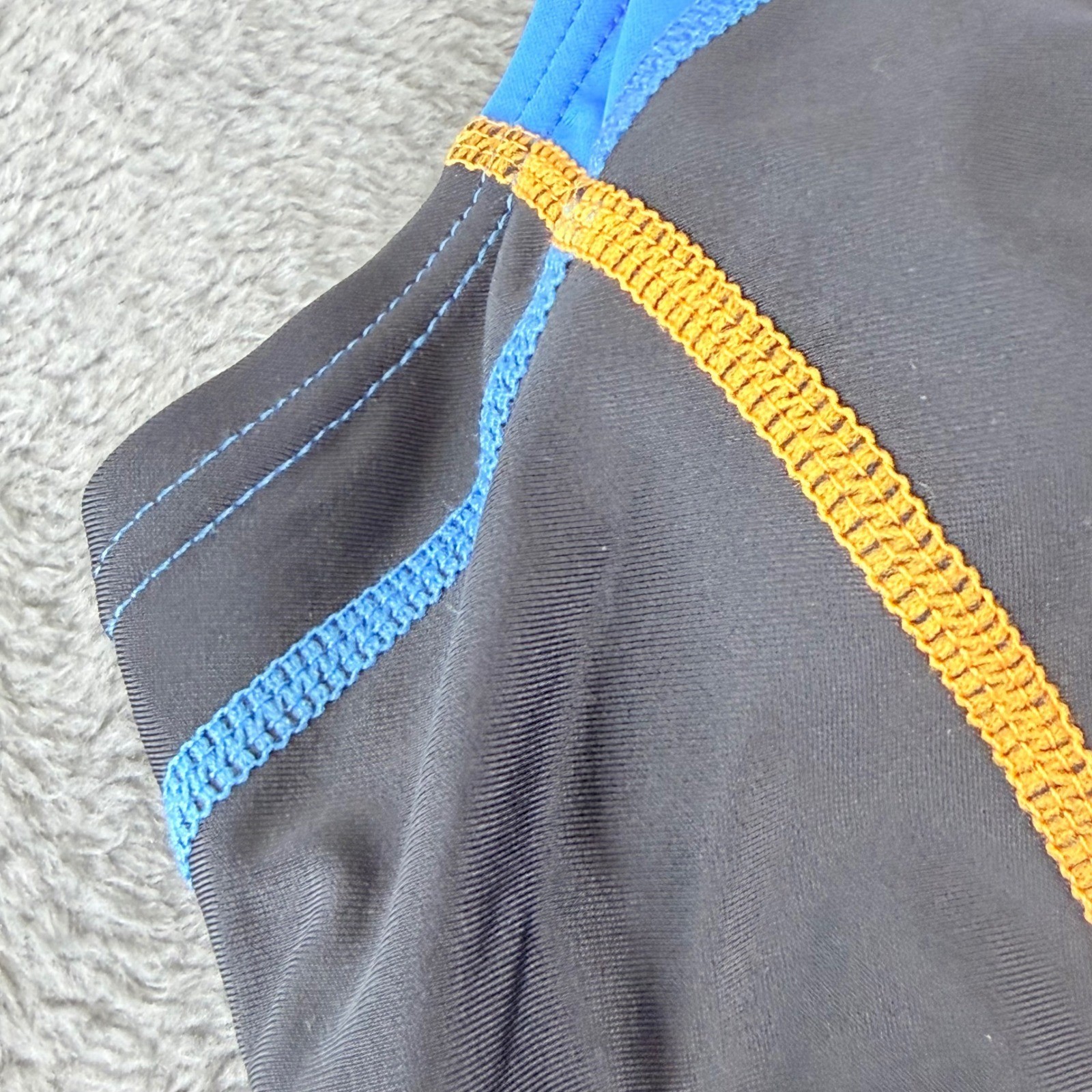 Charmo Womens Racerback One Piece Swimsuit Black Blue Athletic Training Size S