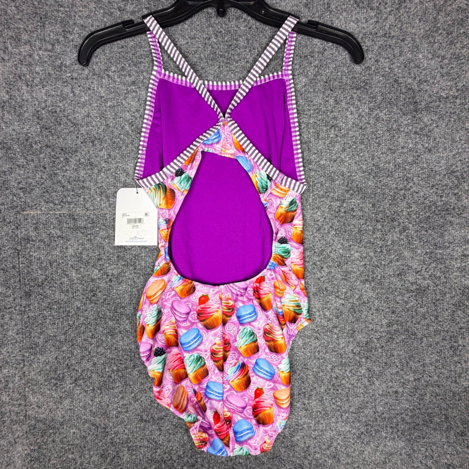 Dolfin Uglies Womens Cupcake Macaron Print One Piece Swimsuit Purple 36 DS0510