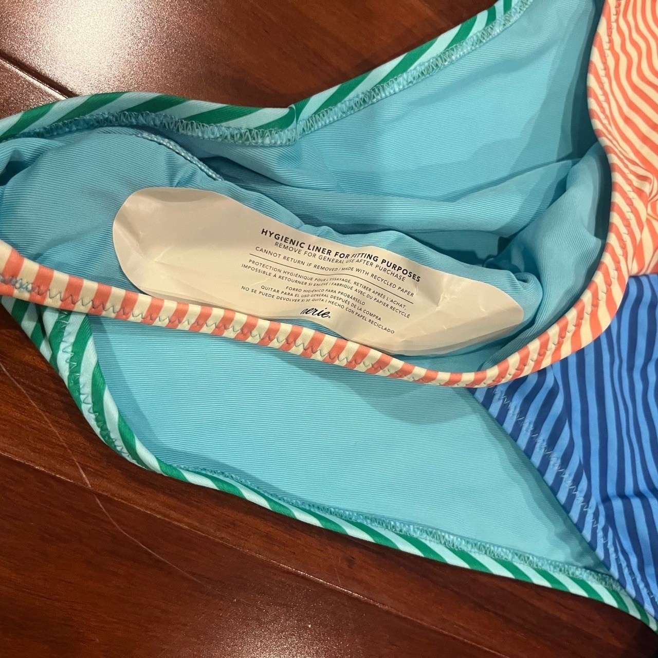 Aerie Green Swimsuit One-Piece Multi Cheekiest Colorblock Low Back New Sz Small