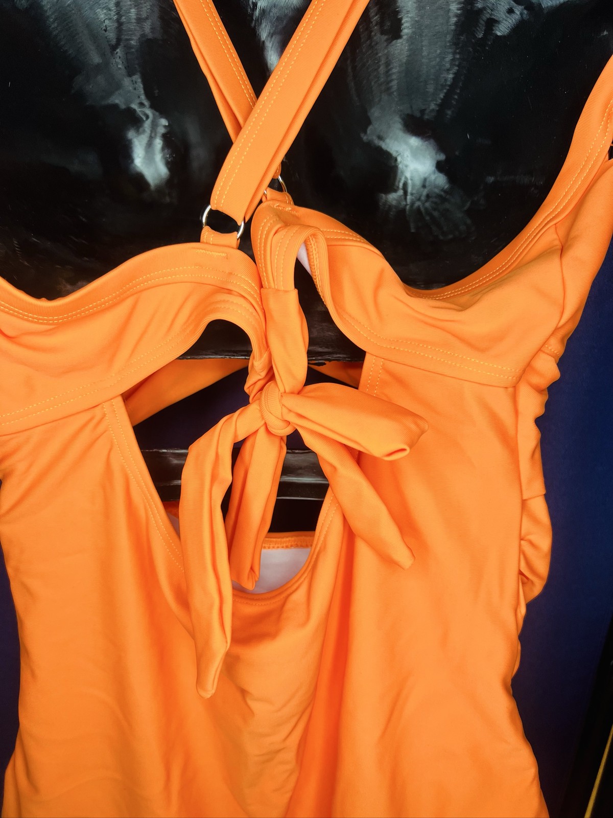 Eomenie Women’s Orange Tummy Control Cutout Wrap Swimsuit