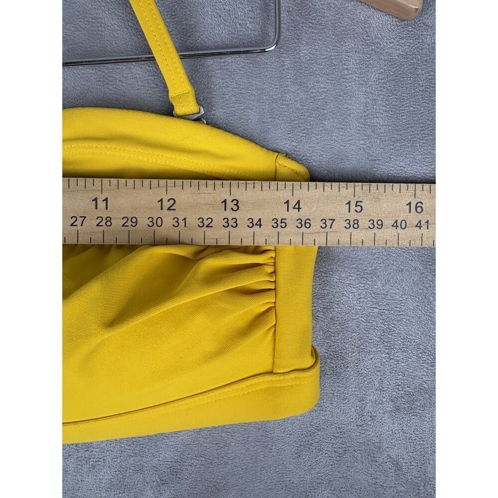 Athleta Yellow Bandeau Halter Bikini Top Size M