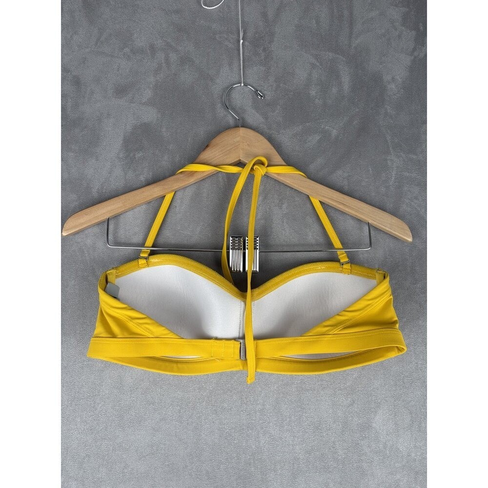 Athleta Yellow Bandeau Halter Bikini Top Size M