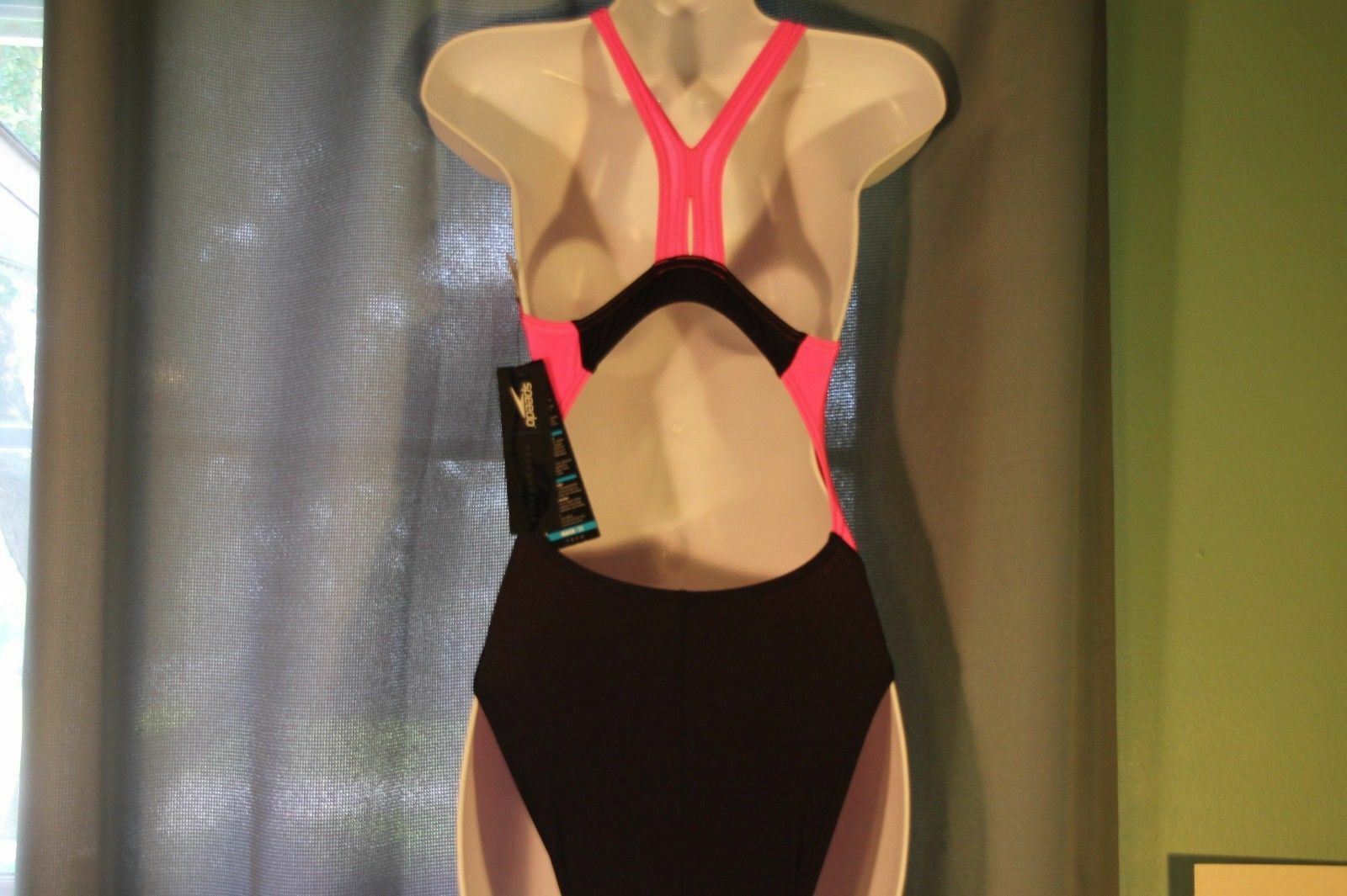 NWT Swimsuit Speedo Boom Splice Super Pro Back – PowerFLEX Black Pink Sz 28 1-pc