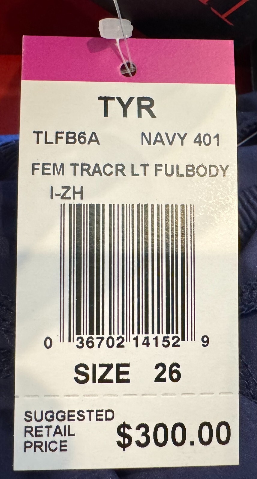TYR Womens 26 Navy Blue Tracer Light Aeroback Swim Suit Full USA Made New in Box