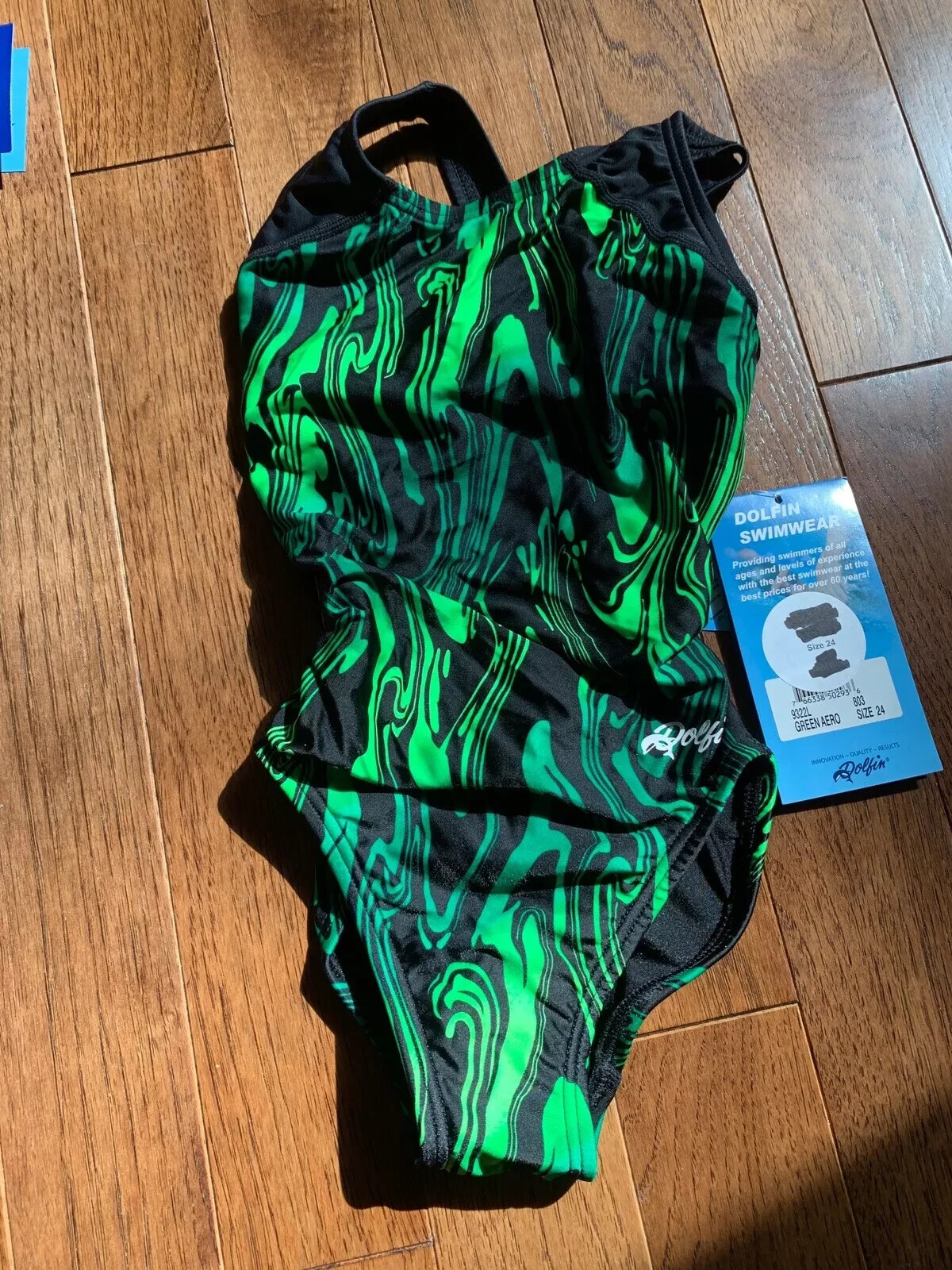 DOLFIN Female Aero Print HP Back One Piece Swimsuit Girls 24 NEW with Tags $84