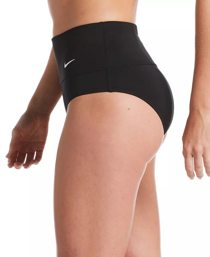 Nike Swim Women’s Essential High Waisted banded Bikini Bottom Black NESSA215 M
