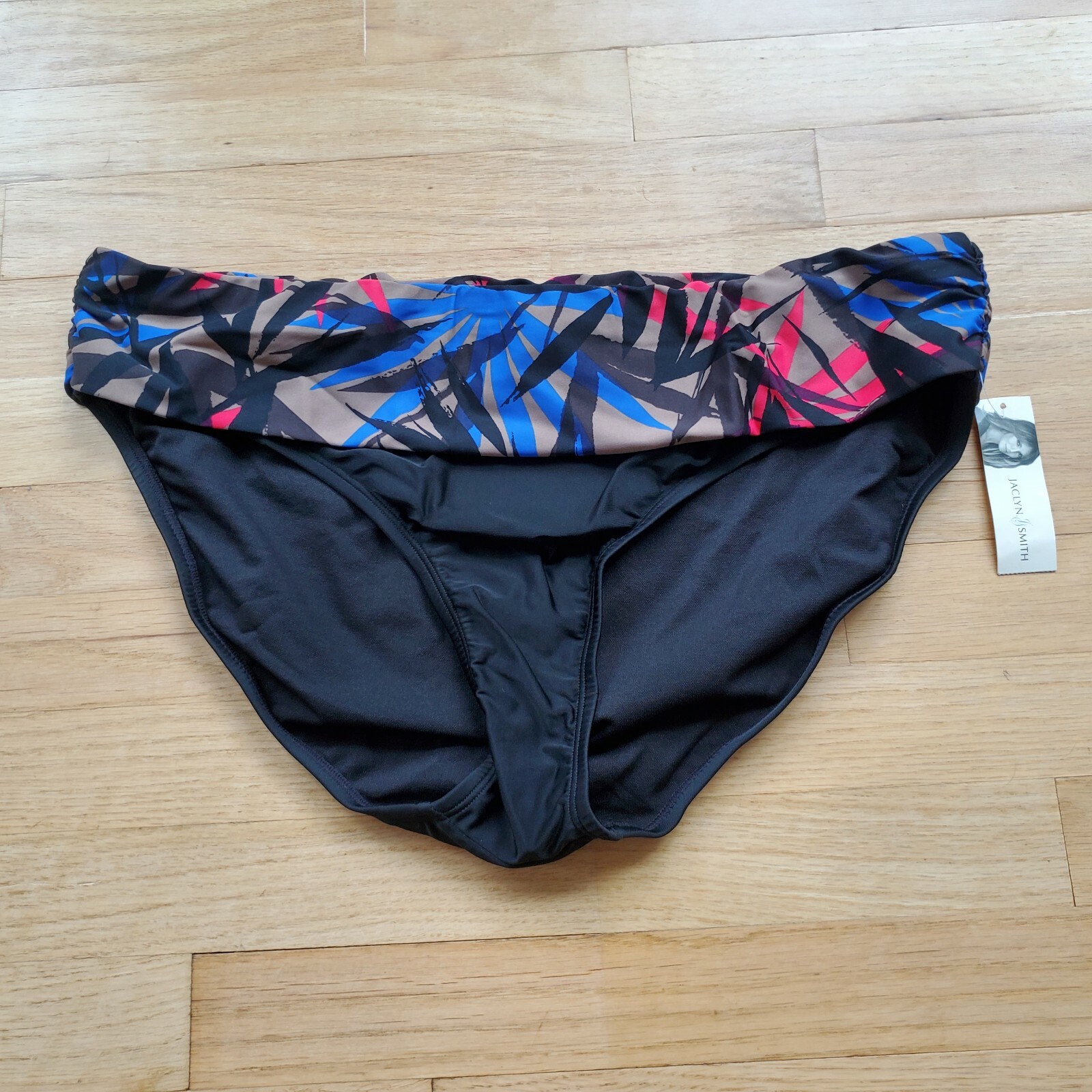 Jaclyn Smith Size 18 Foldover Tropical Abstract Bikini Swimsuit Bottom NWT
