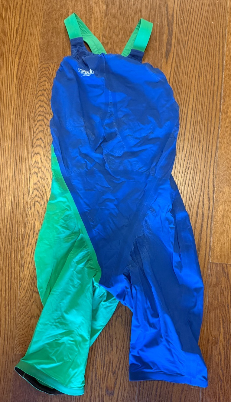 Speedo LZR Racer Elite 2 Womens Kneeskin Swim Sz 25 Closed Back Blue/Green