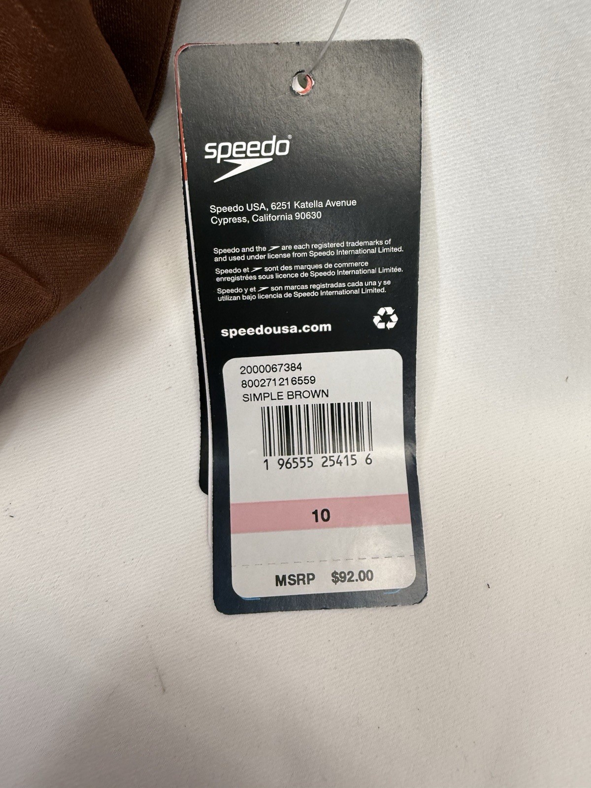 Speedo Women’s Adjustable Solid Shirred Tan/brown Size 10