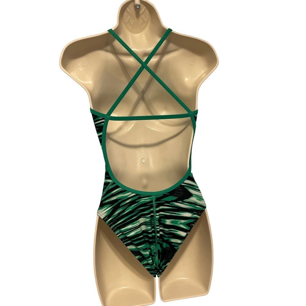 Speedo Green & Black Pro LT Competition One-Piece Swim Suit Pre-owned Size 30