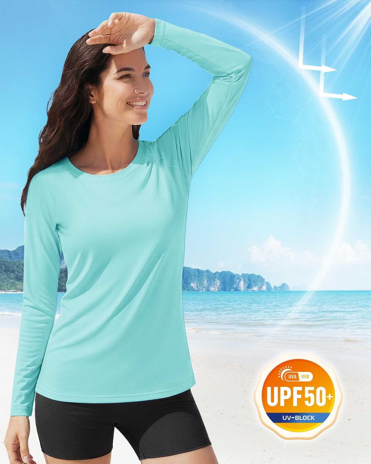 Boladeci Women’s Sun Shirts UPF 50+ UV Protection Rash Guard Long Sleeve Swim…