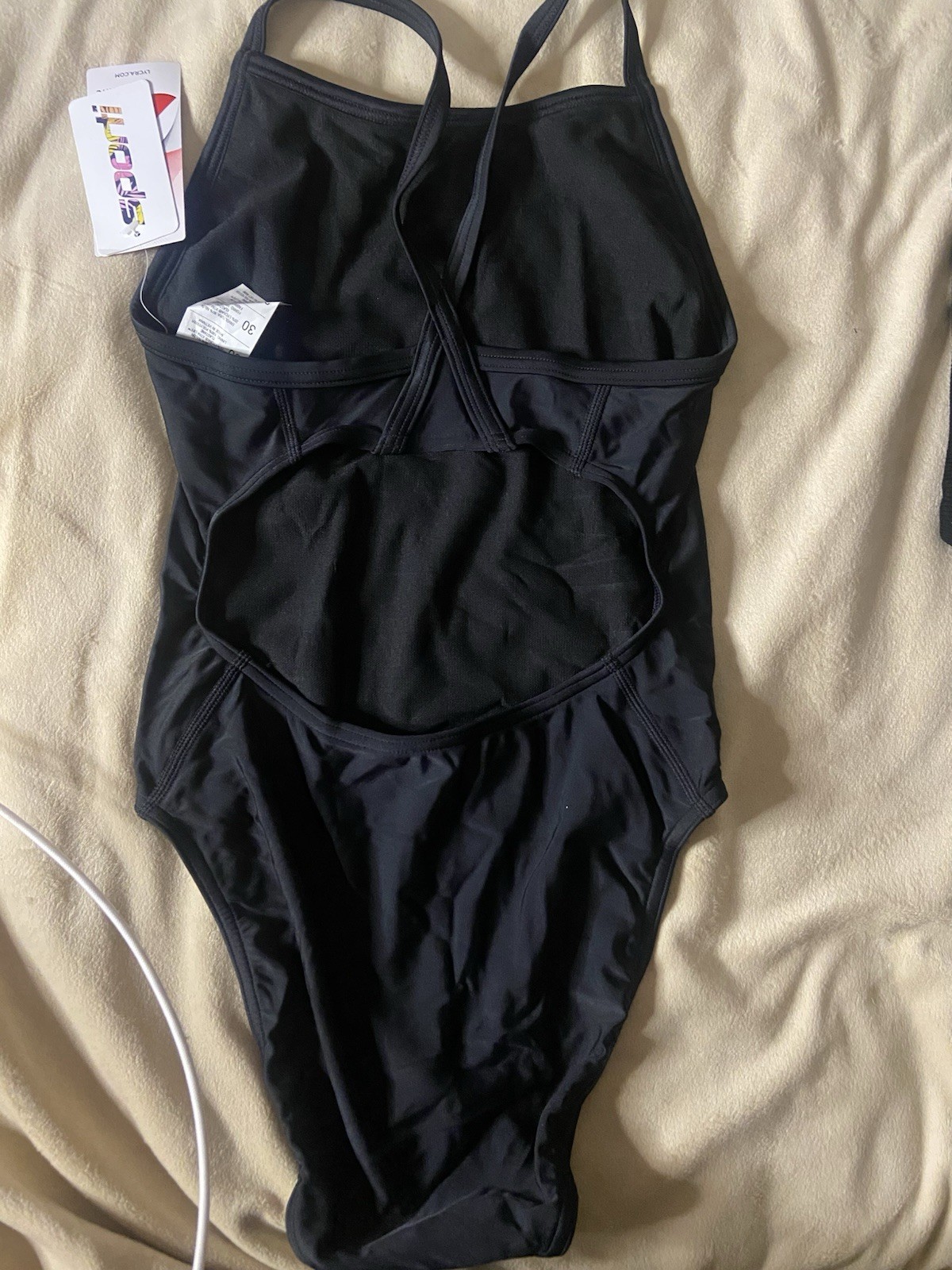 Sporti Thin Strap One Piece Swimsuit Black Size 30 Competitive Swimwear