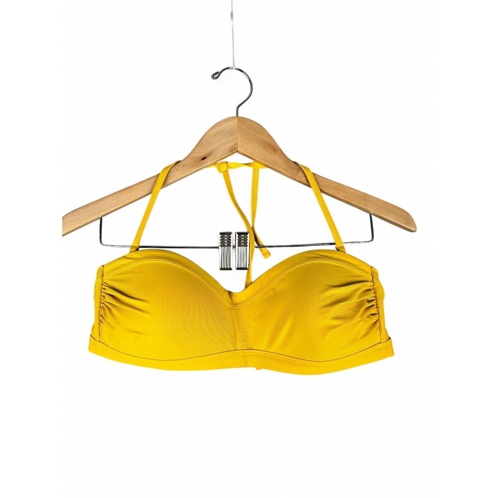Athleta Yellow Bandeau Halter Bikini Top Size M